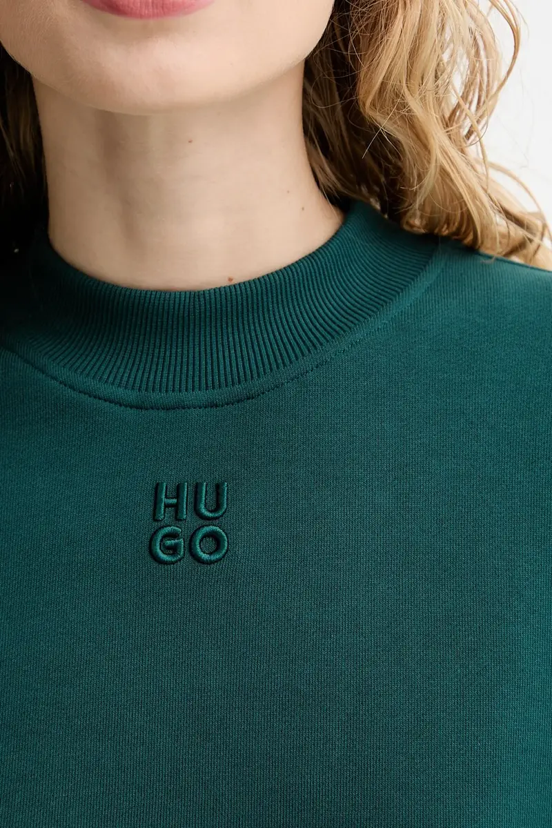 felpa in cotone donna colore nero 50527463 Verde miniatura 5