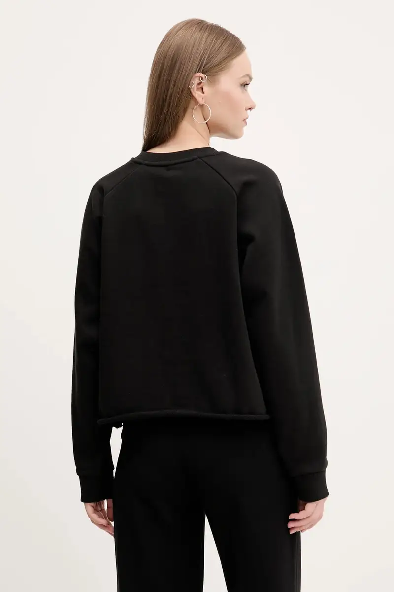 felpa in cotone donna colore nero 50534271 miniatura 3