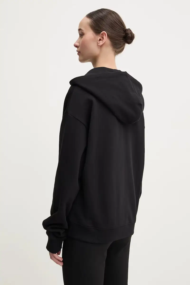 felpa in cotone donna colore nero con cappuccio 50535240 miniatura 3