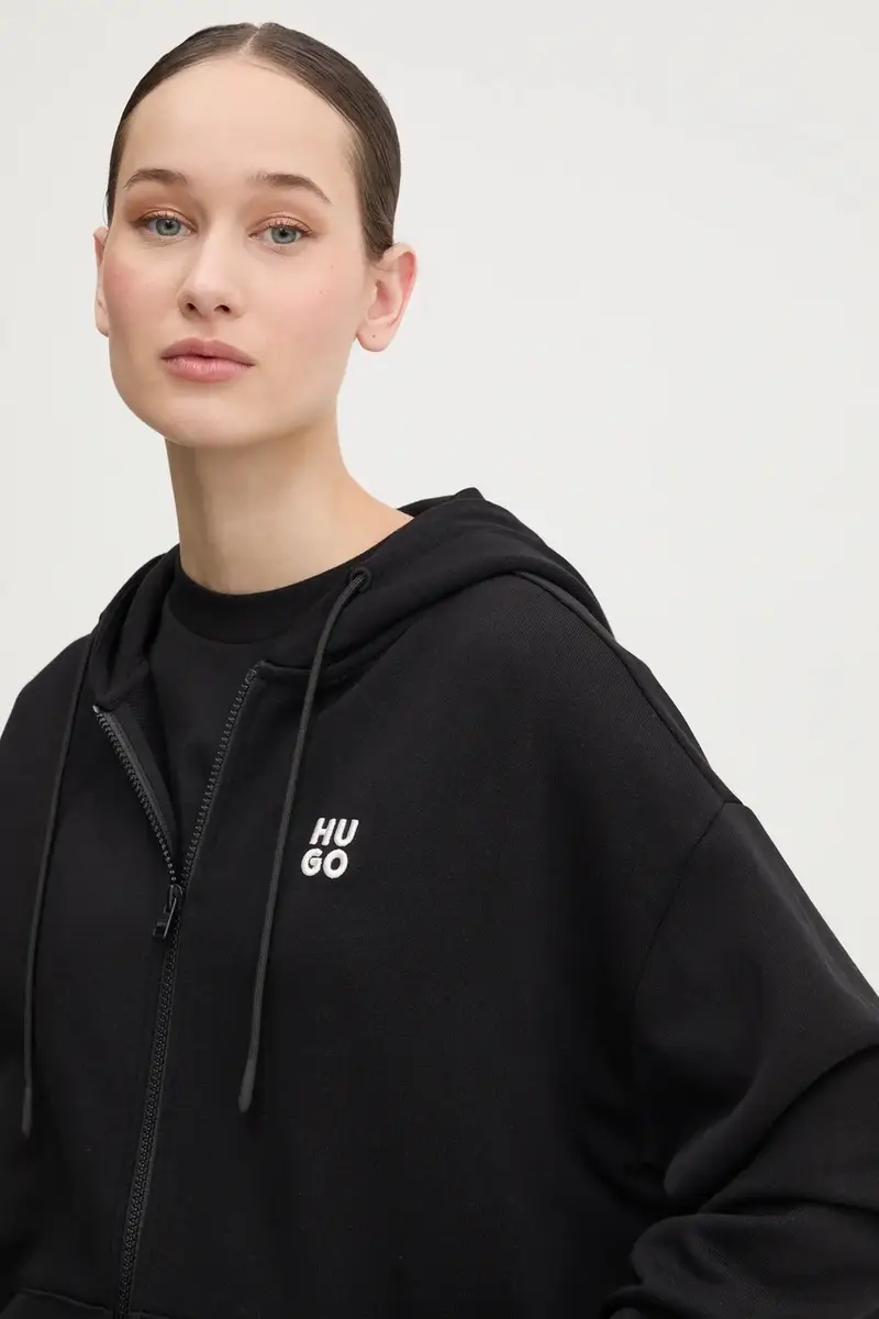 felpa in cotone donna colore nero con cappuccio 50535240 miniatura 4