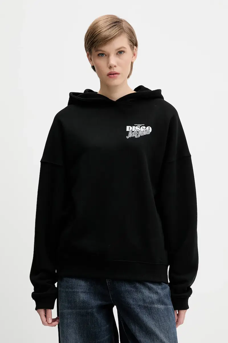 felpa in cotone donna colore nero con cappuccio 50554966 miniatura 3