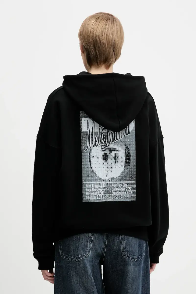 felpa in cotone donna colore nero con cappuccio 50554966