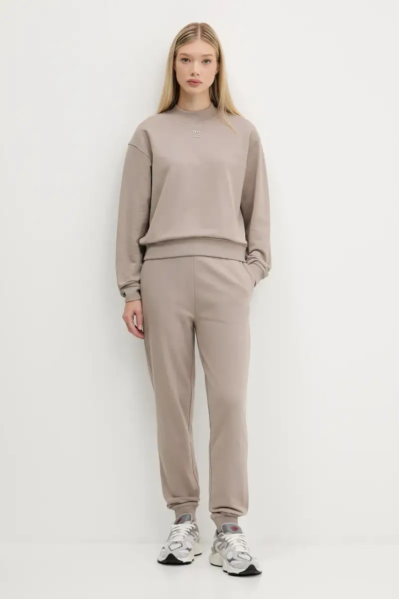 felpa in cotone donna colore rosa 50527463 Beige miniatura 2