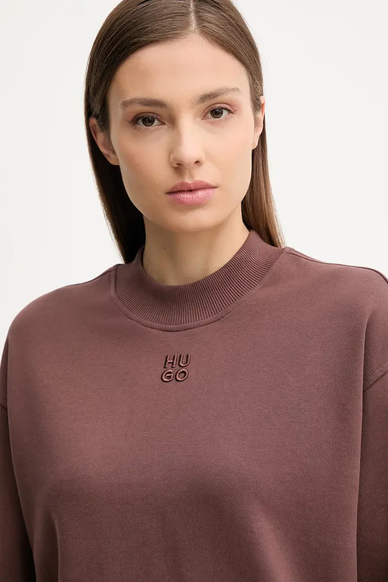 felpa in cotone donna colore rosa 50527463 Marrone miniatura 3