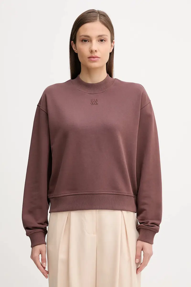 felpa in cotone donna colore rosa 50527463 Marrone