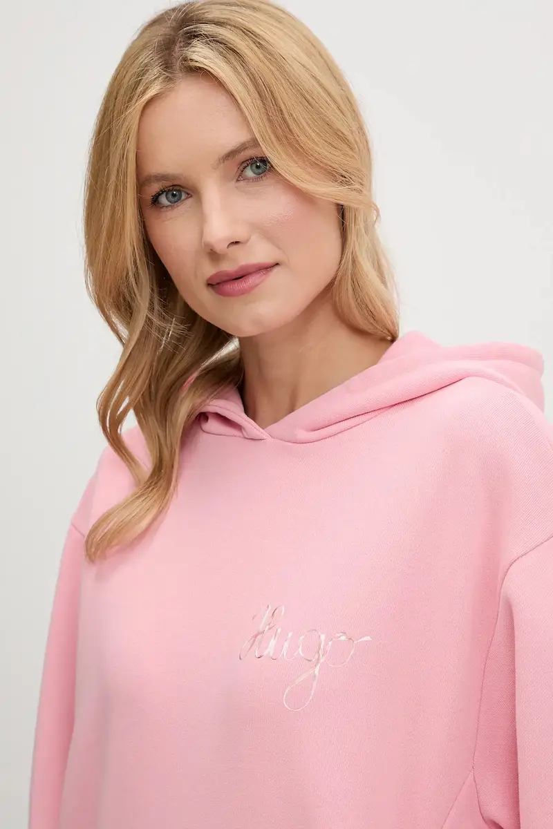 felpa in cotone donna colore rosa con cappuccio 50544870 miniatura 3