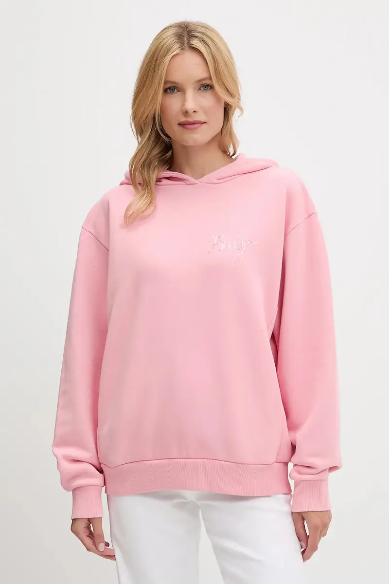 felpa in cotone donna colore rosa con cappuccio 50544870