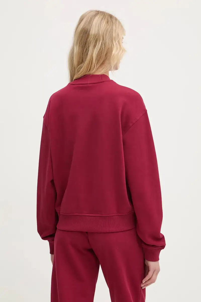 felpa in cotone donna colore rosso 50527463 Granata miniatura 3