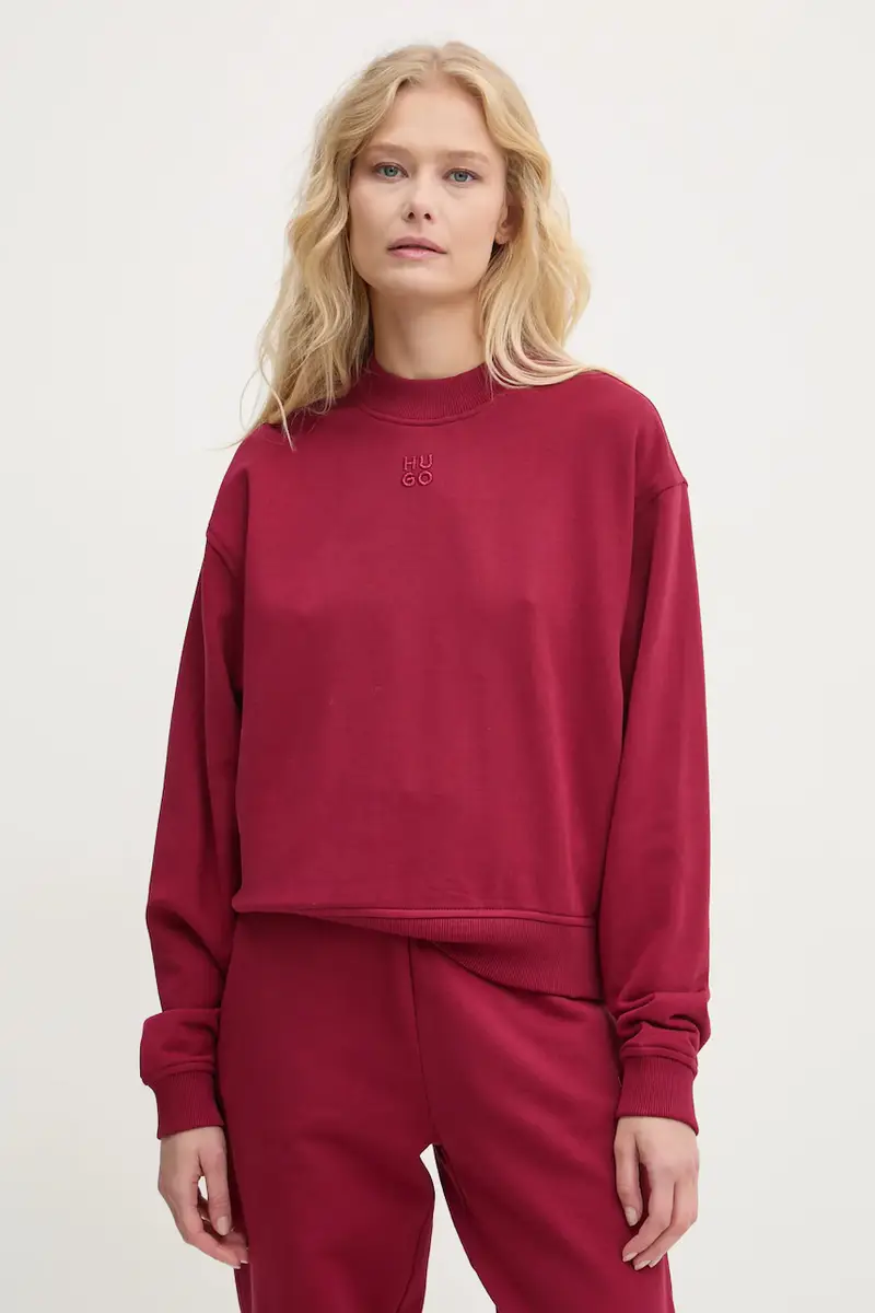 felpa in cotone donna colore rosso 50527463 Granata