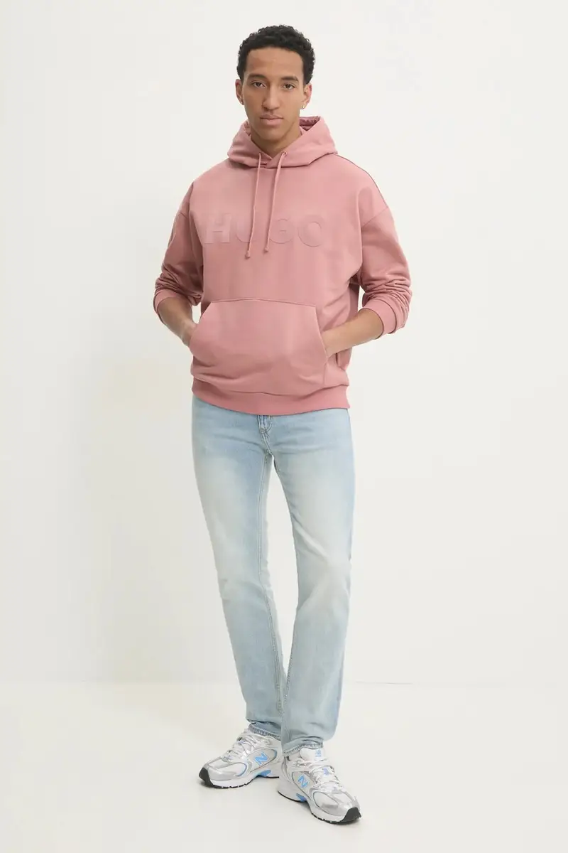 felpa in cotone uomo colore arancione con cappuccio 50529090 miniatura 2