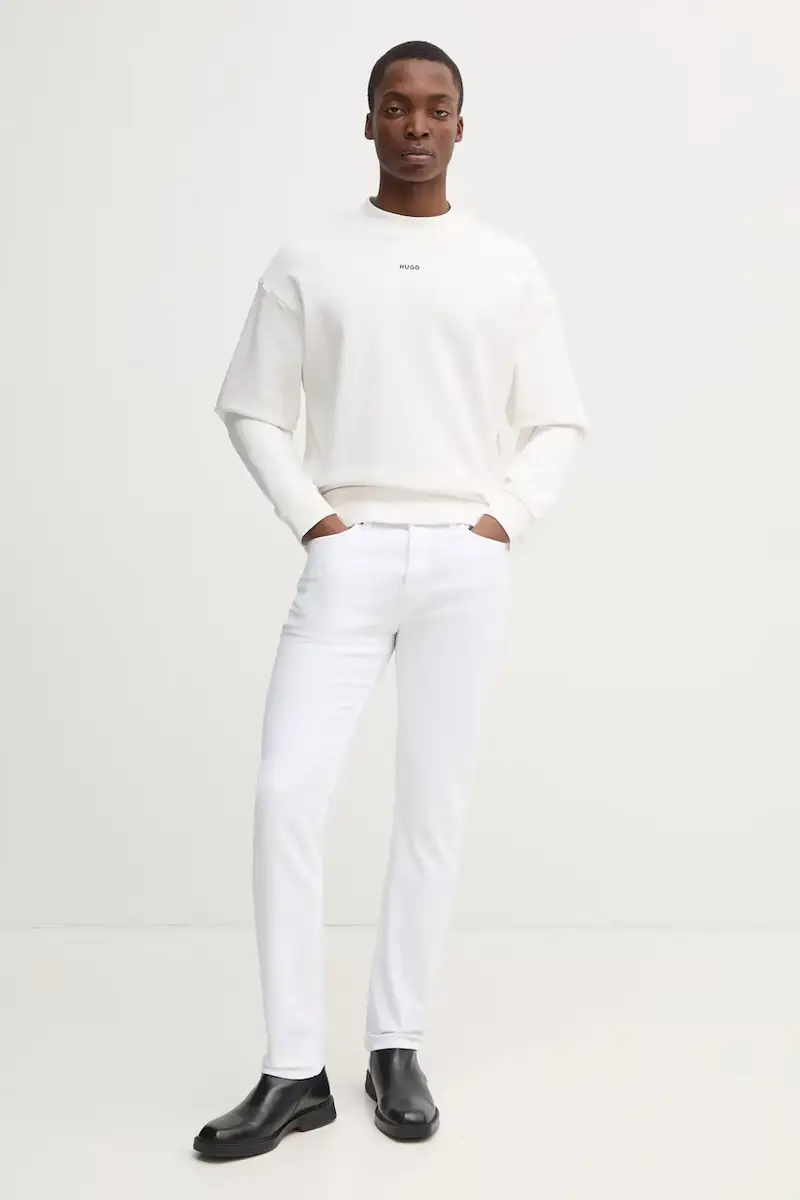 felpa in cotone uomo colore beige 50525892 Bianco miniatura 2