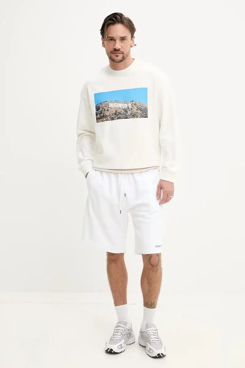 felpa in cotone uomo colore beige 50537546 miniatura 2