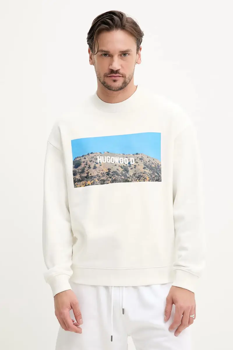 felpa in cotone uomo colore beige 50537546