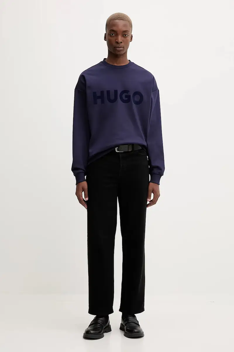 felpa in cotone uomo colore beige 50538778 Blu navy miniatura 2