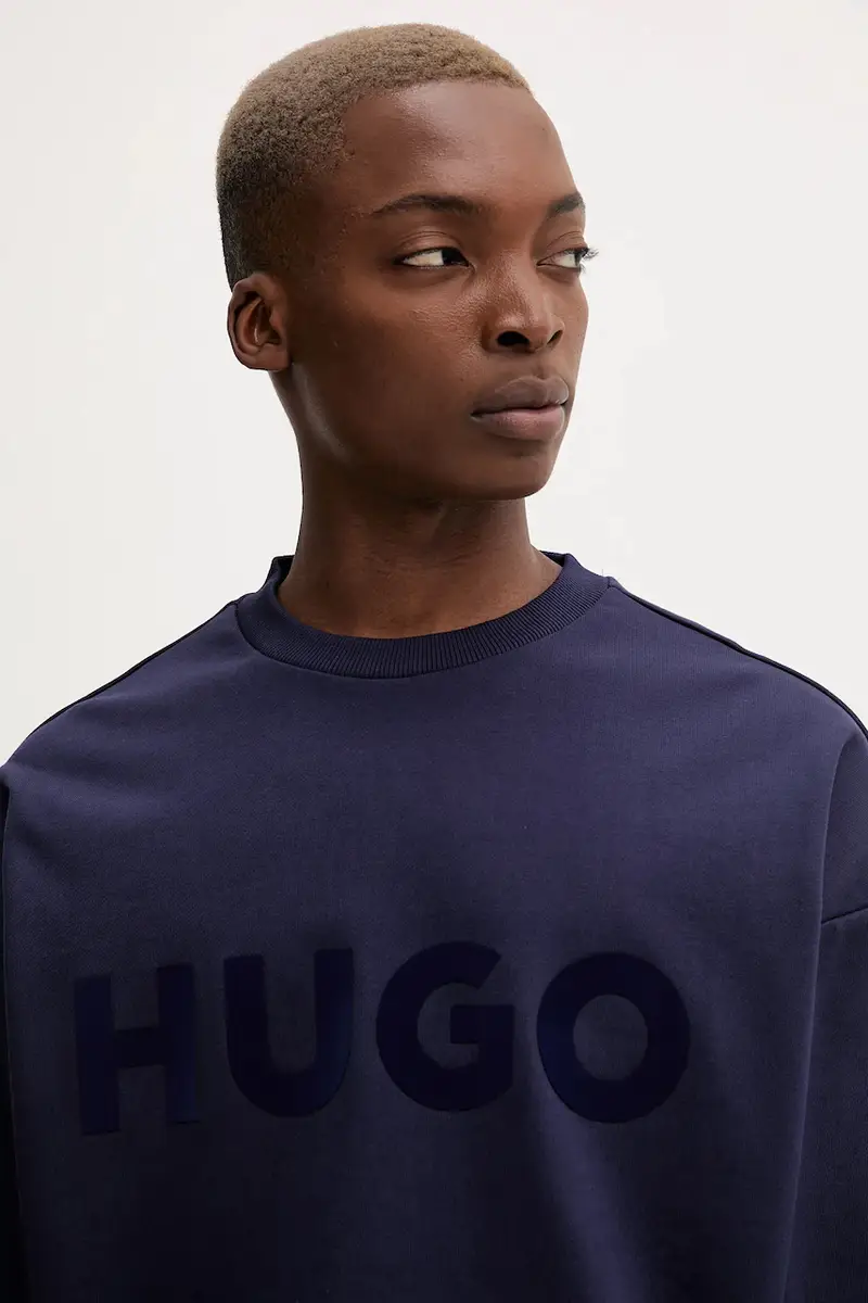 felpa in cotone uomo colore beige 50538778 Blu navy miniatura 4