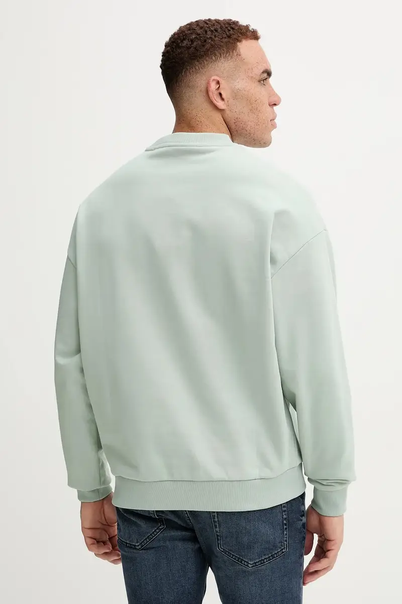 felpa in cotone uomo colore beige 50538778 Verde miniatura 3