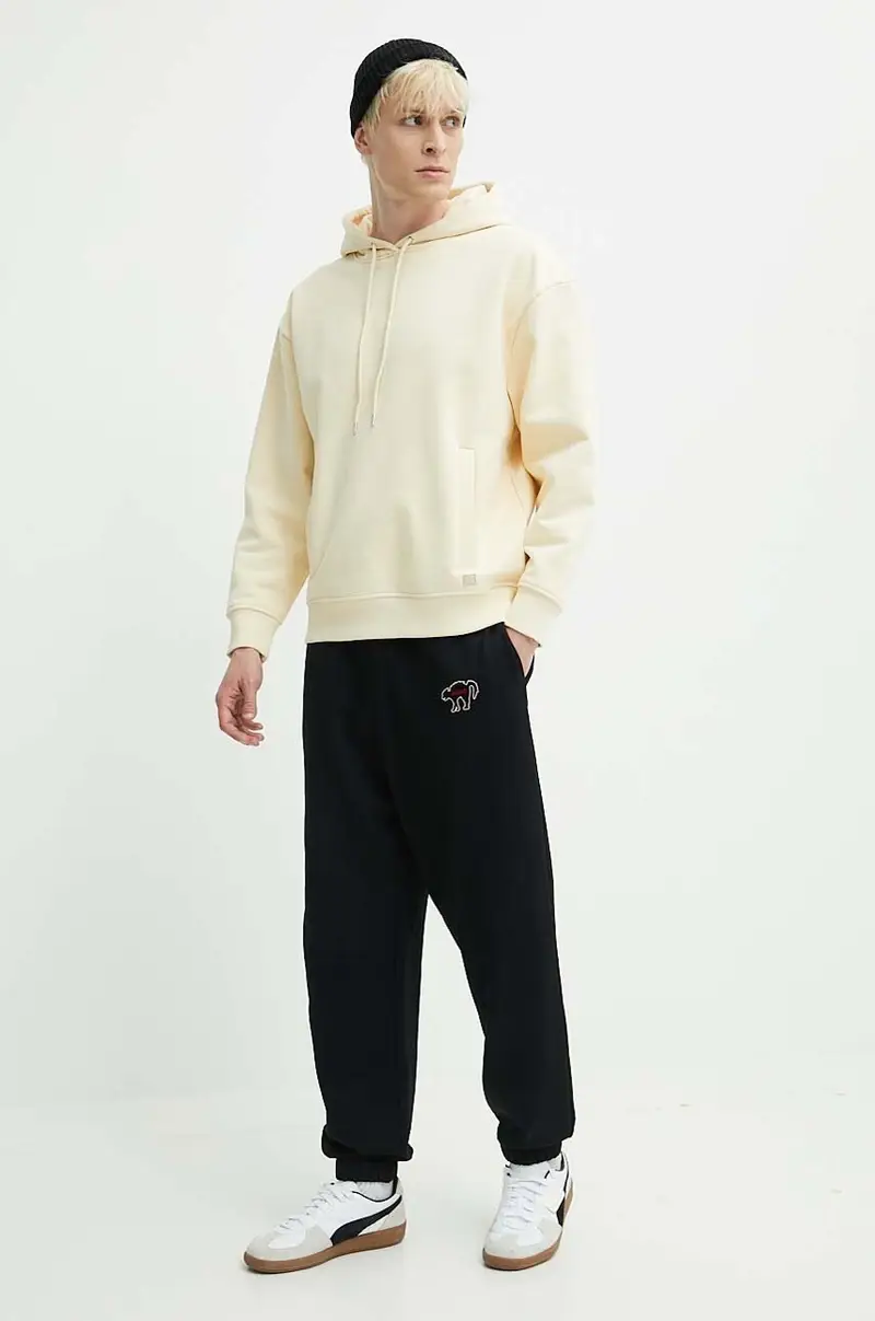 felpa in cotone uomo colore beige con cappuccio miniatura 2