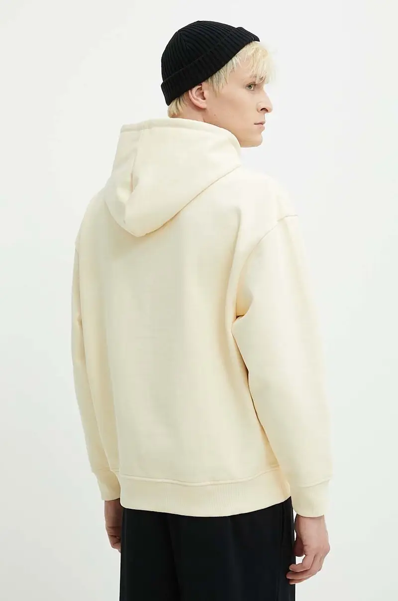 felpa in cotone uomo colore beige con cappuccio miniatura 3