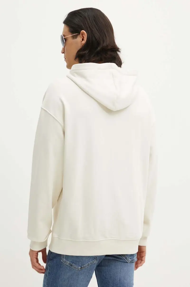 felpa in cotone uomo colore beige con cappuccio 50516655 miniatura 3