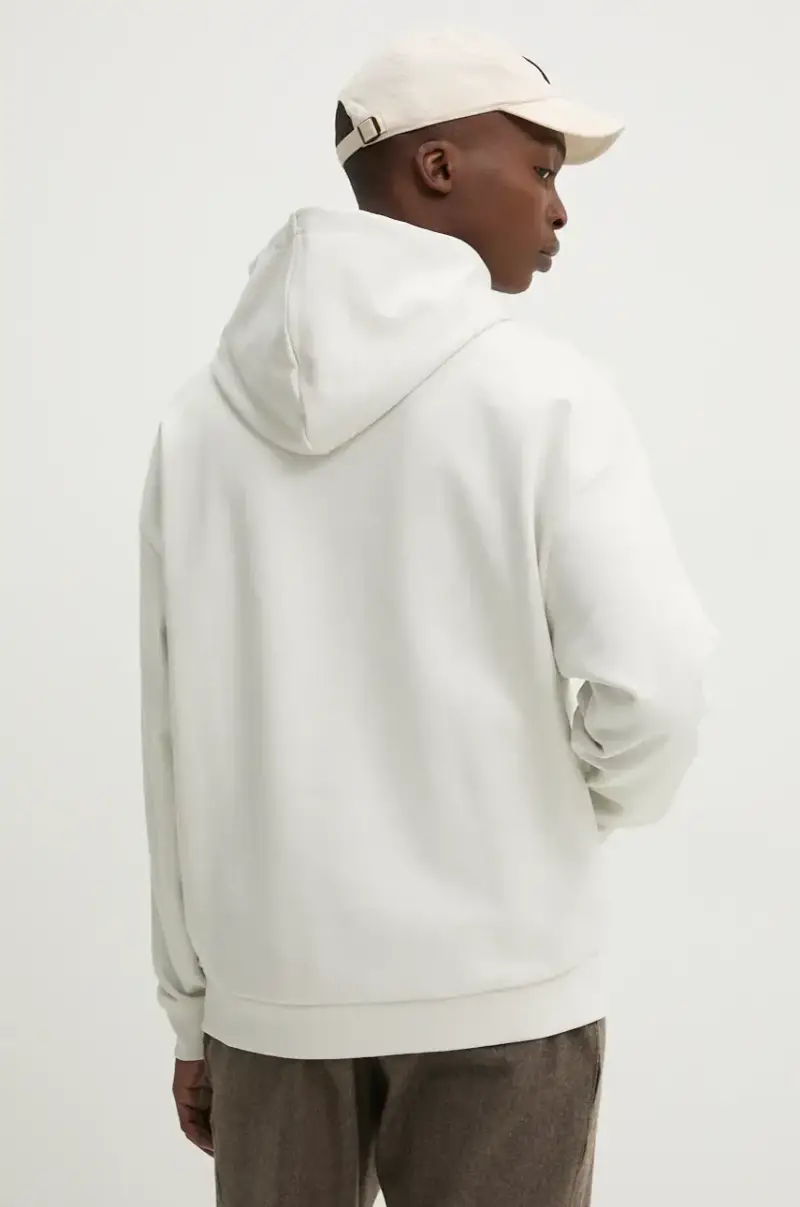 felpa in cotone uomo colore beige con cappuccio 50529090 miniatura 3