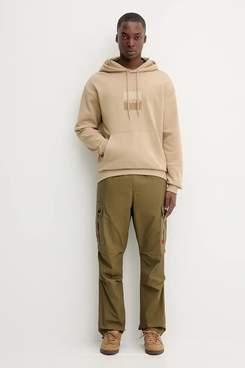 felpa in cotone uomo colore beige con cappuccio 50542787 miniatura 2