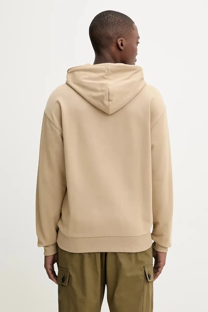 felpa in cotone uomo colore beige con cappuccio 50542787 miniatura 3