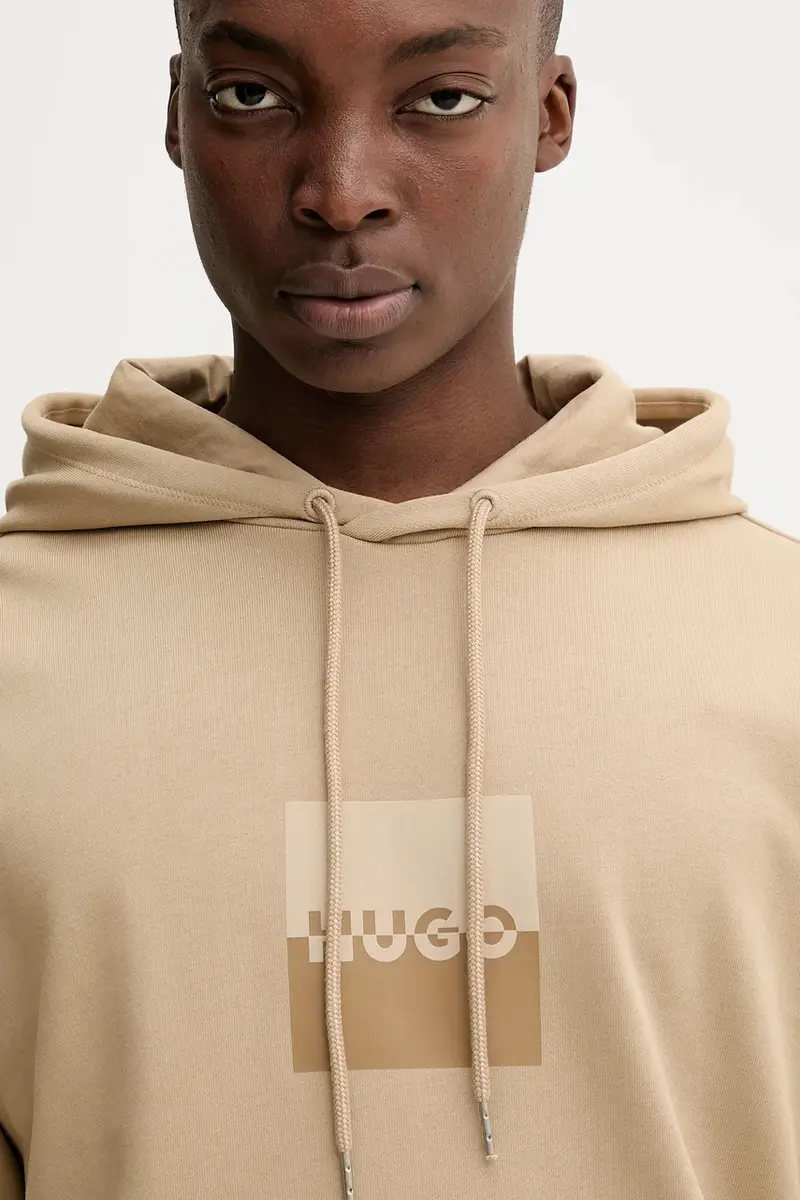 felpa in cotone uomo colore beige con cappuccio 50542787 miniatura 4