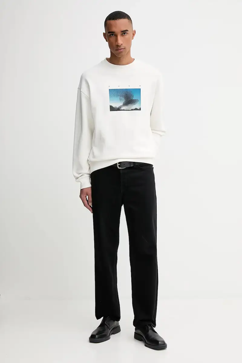 felpa in cotone uomo colore bianco 50549165 miniatura 2