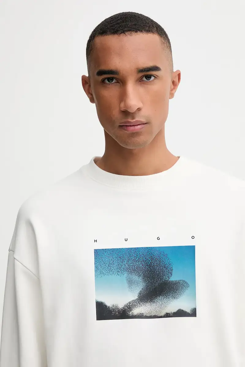 felpa in cotone uomo colore bianco 50549165 miniatura 4