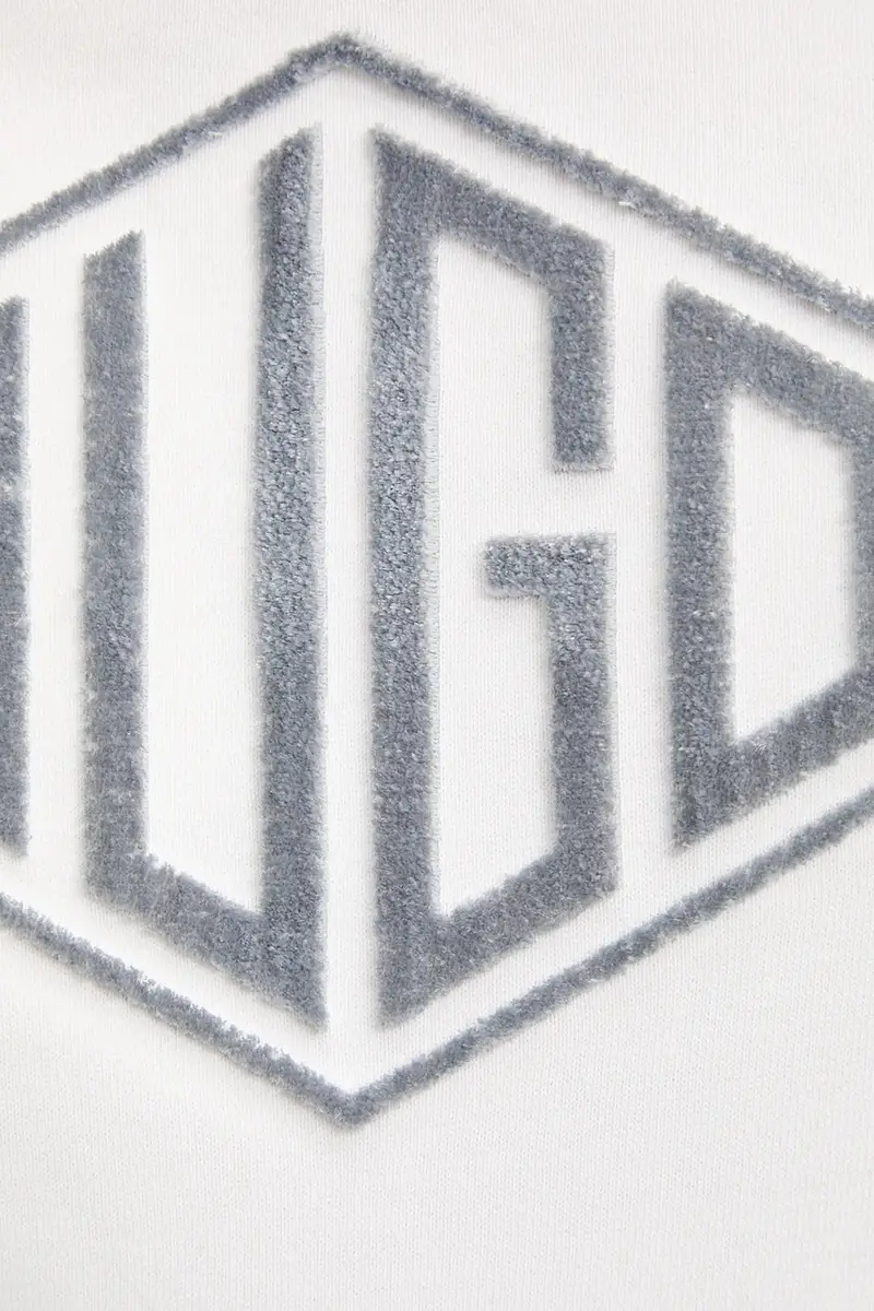 felpa in cotone uomo colore bianco con cappuccio con applicazione 50534947 miniatura 5