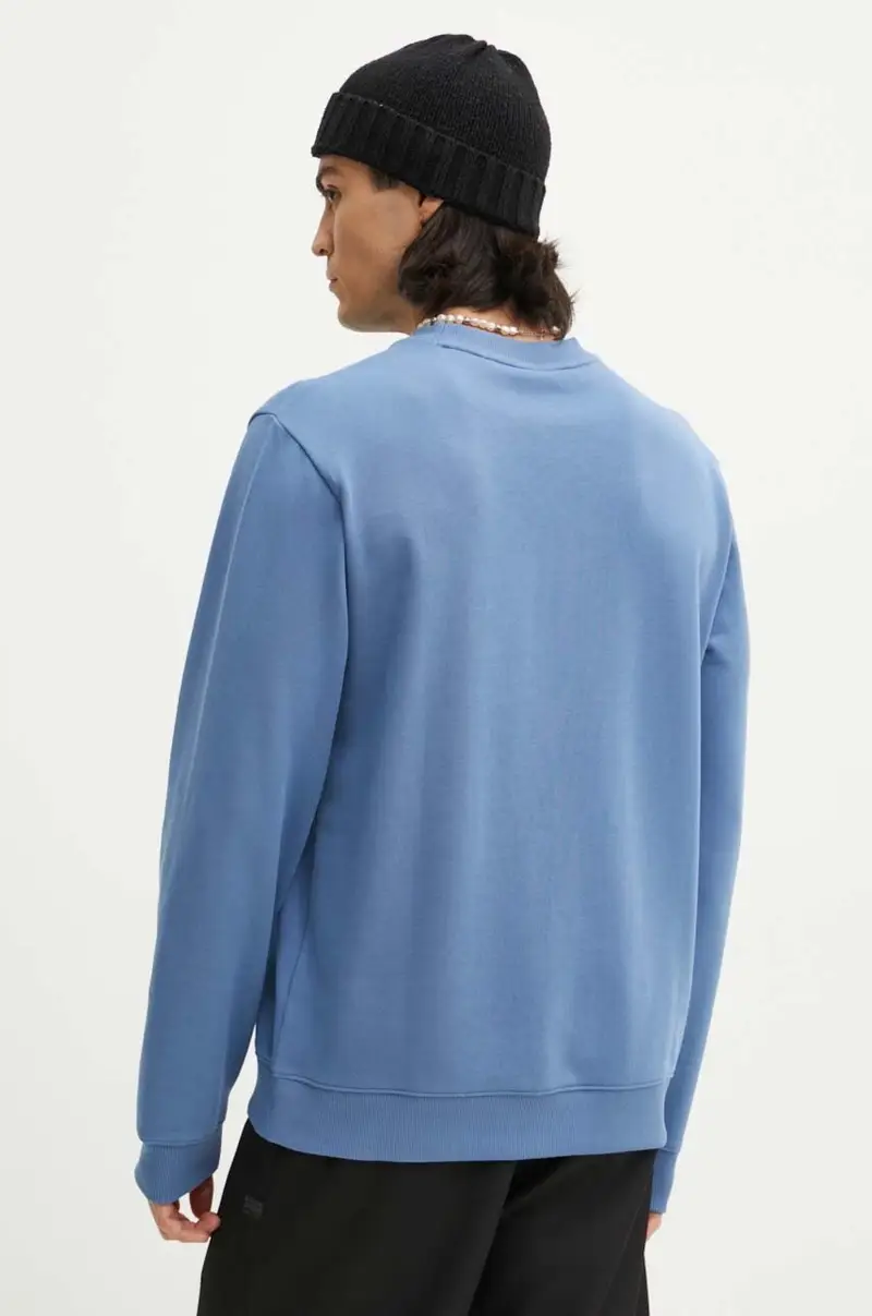 felpa in cotone uomo colore blu con applicazione 50447964 miniatura 3