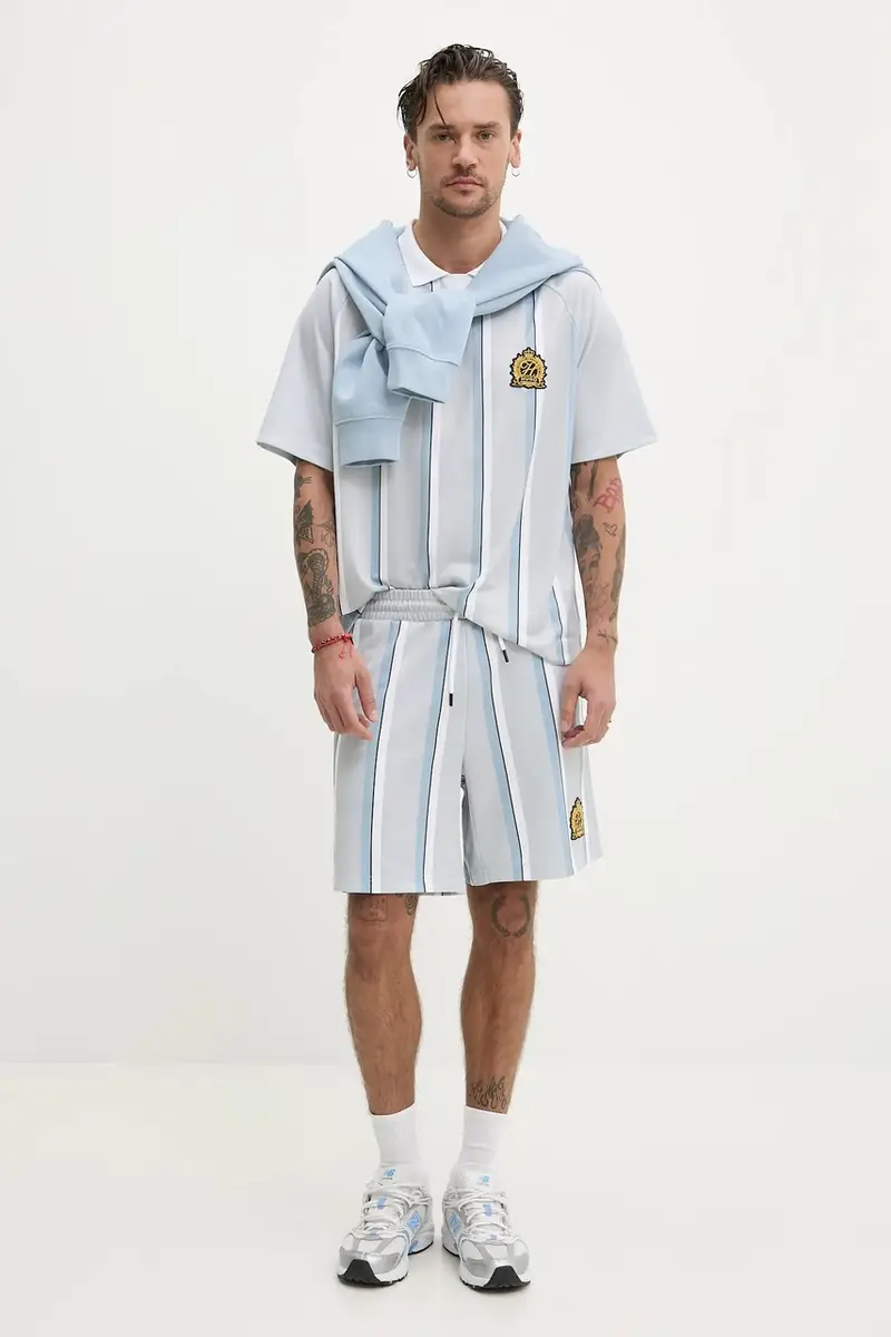 felpa in cotone uomo colore blu con cappuccio 50486478 miniatura 2