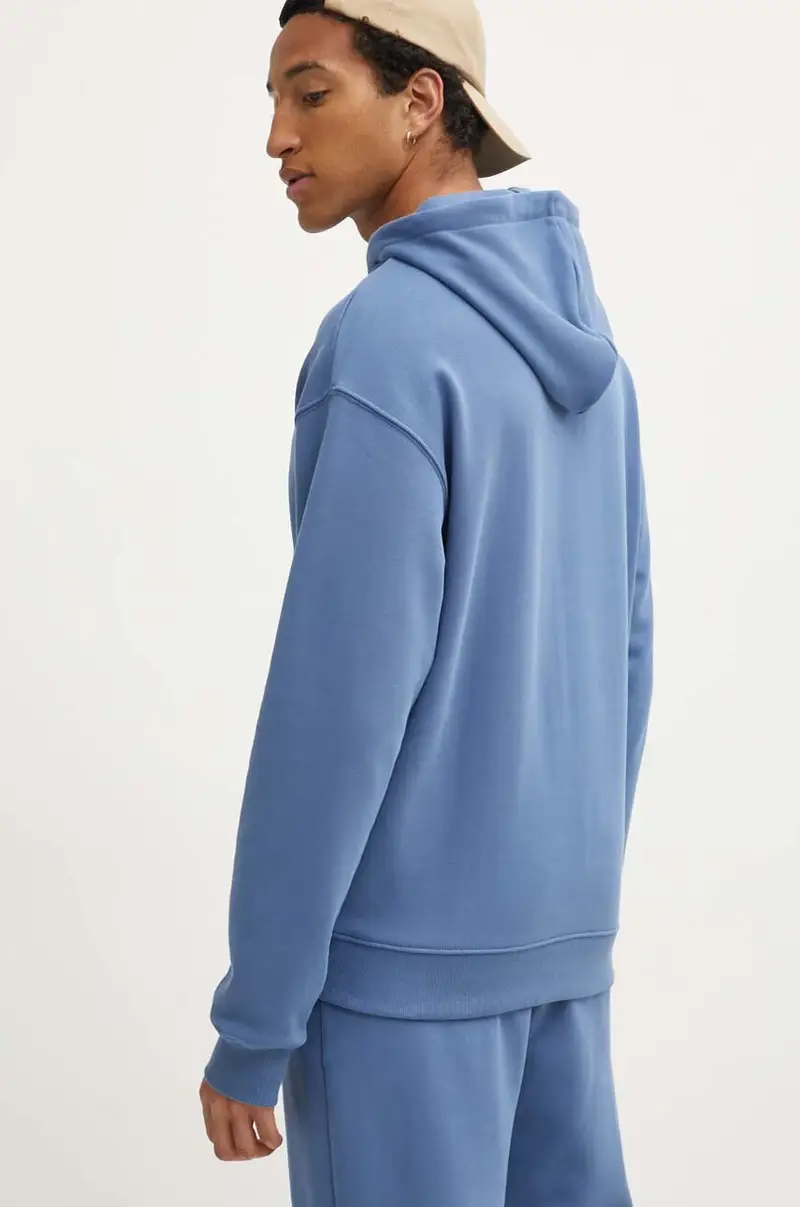 felpa in cotone uomo colore blu con cappuccio 50516655 miniatura 3