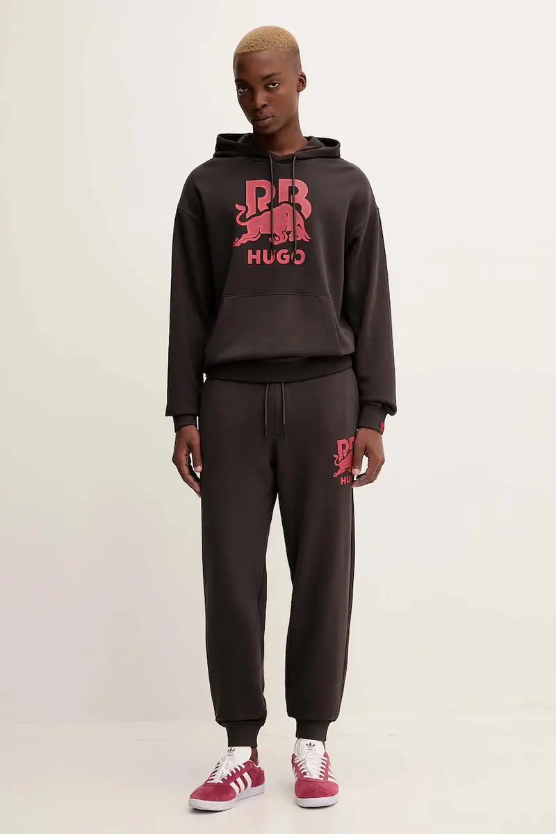 felpa in cotone uomo colore marrone con cappuccio 50549313 miniatura 2