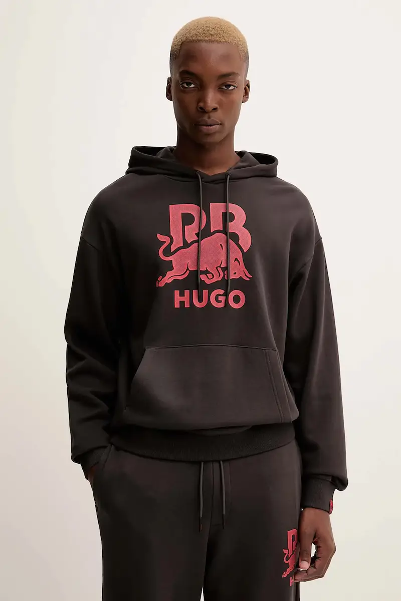 felpa in cotone uomo colore marrone con cappuccio 50549313