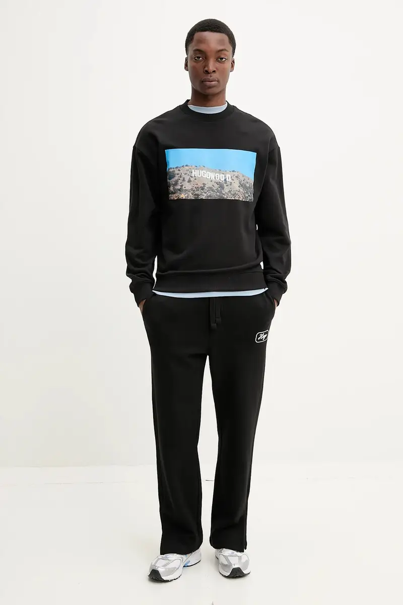 felpa in cotone uomo colore nero 50537546 miniatura 2