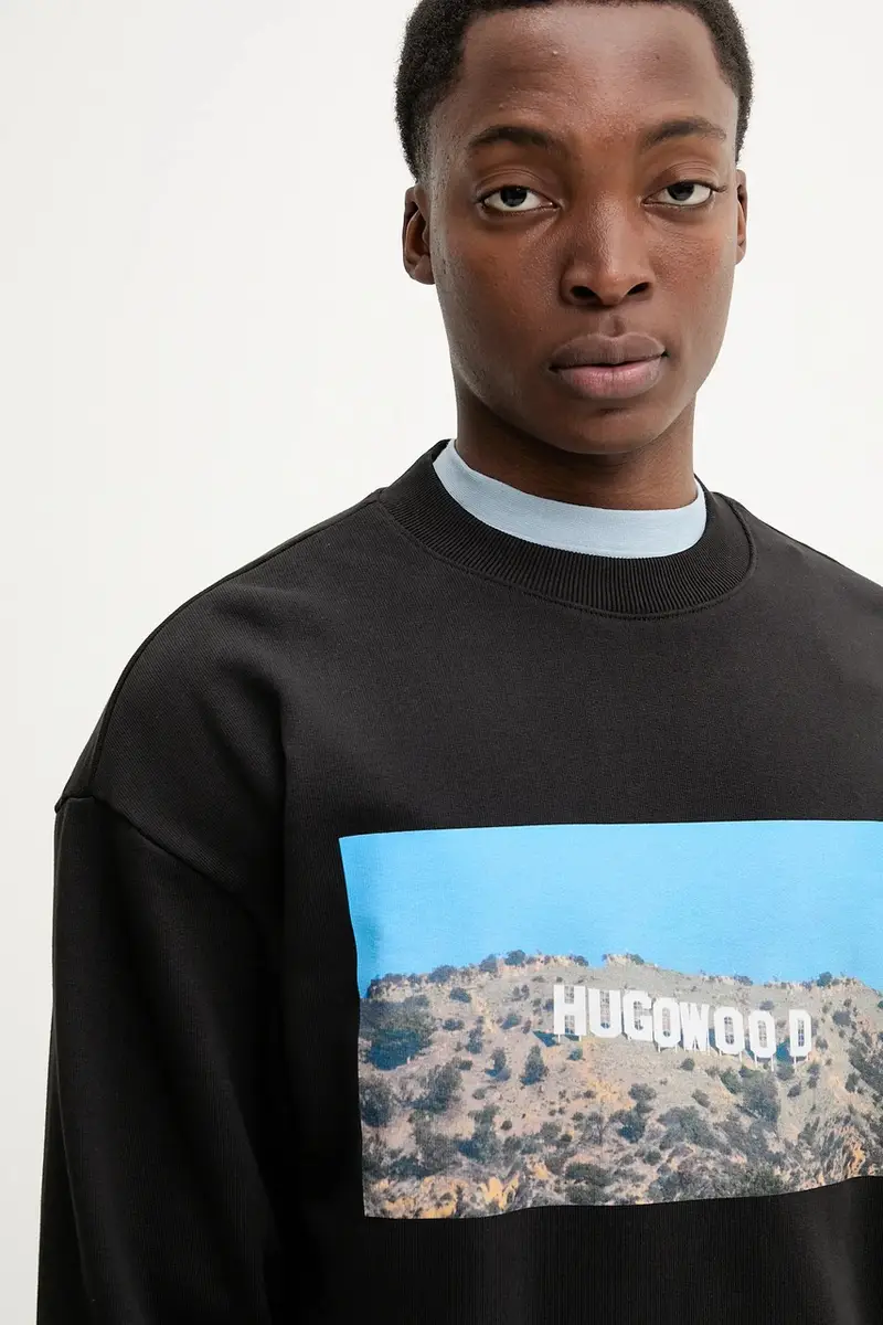 felpa in cotone uomo colore nero 50537546 miniatura 4