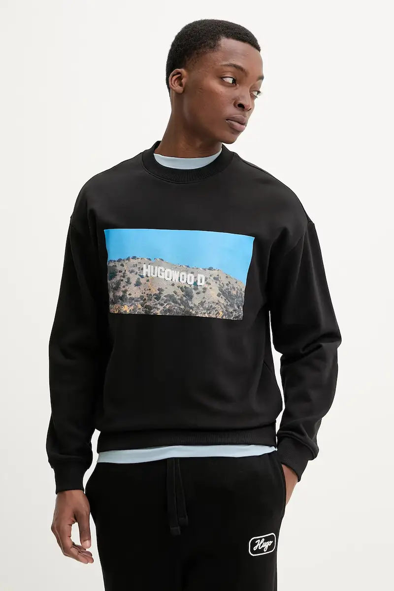 felpa in cotone uomo colore nero 50537546