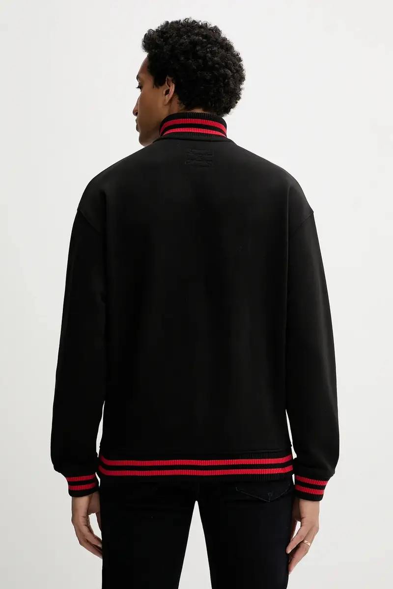 felpa in cotone uomo colore nero con applicazione 50542959 miniatura 3