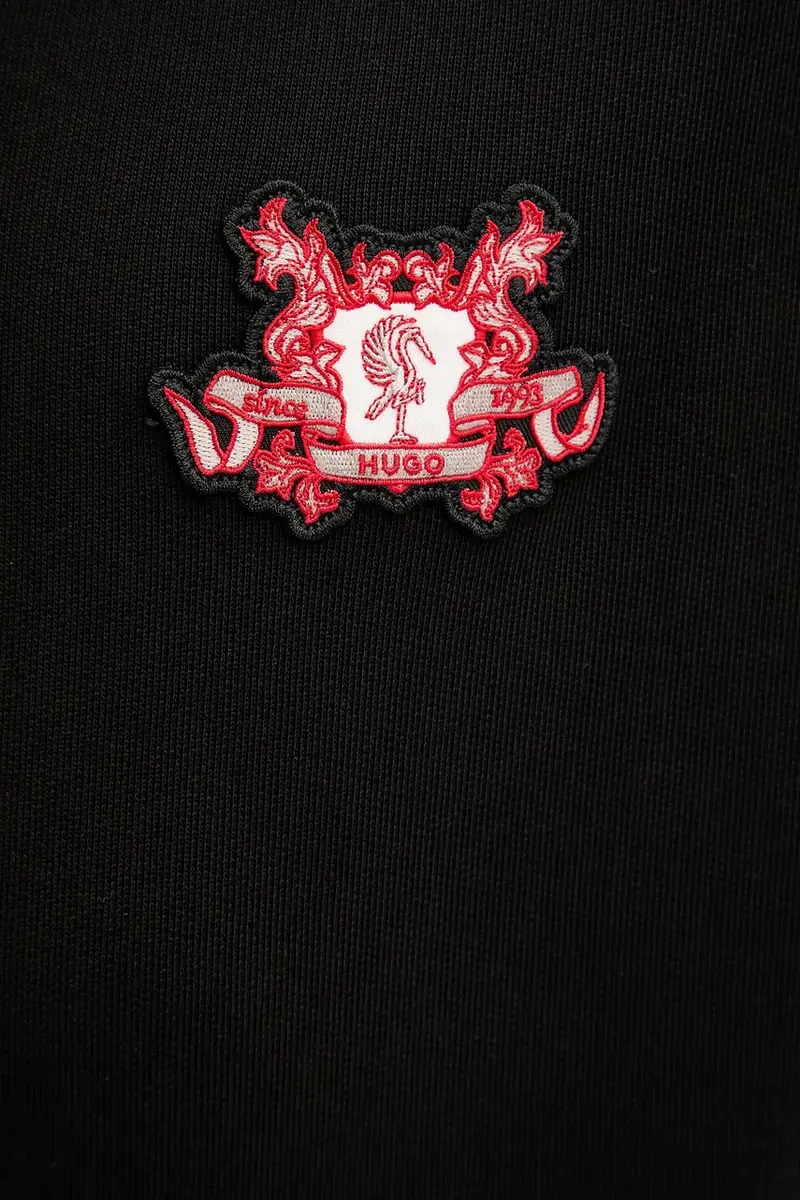 felpa in cotone uomo colore nero con applicazione 50542959 miniatura 5