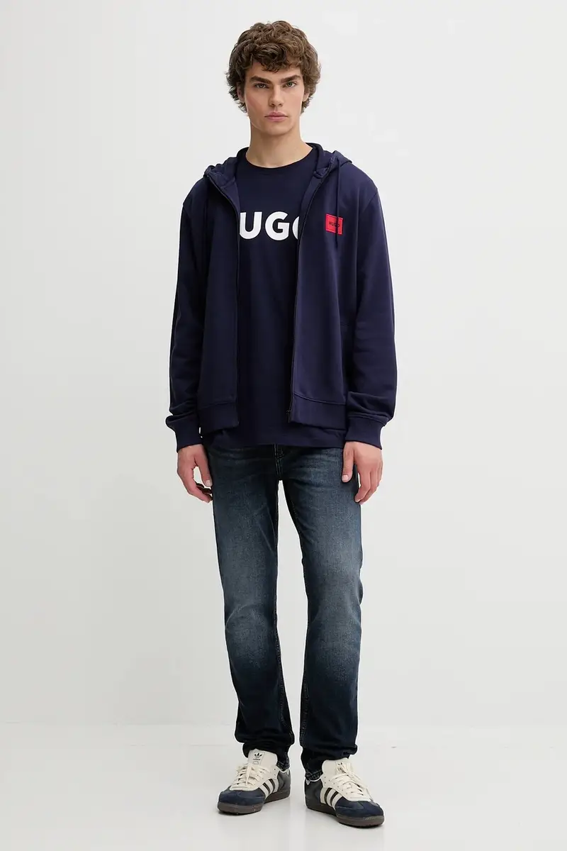 felpa in cotone uomo colore nero con cappuccio 50447972 Blu navy miniatura 2