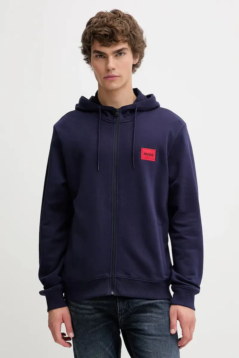 felpa in cotone uomo colore nero con cappuccio 50447972 Blu navy