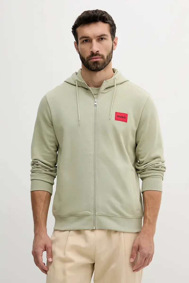 felpa in cotone uomo colore nero con cappuccio 50447972 Verde