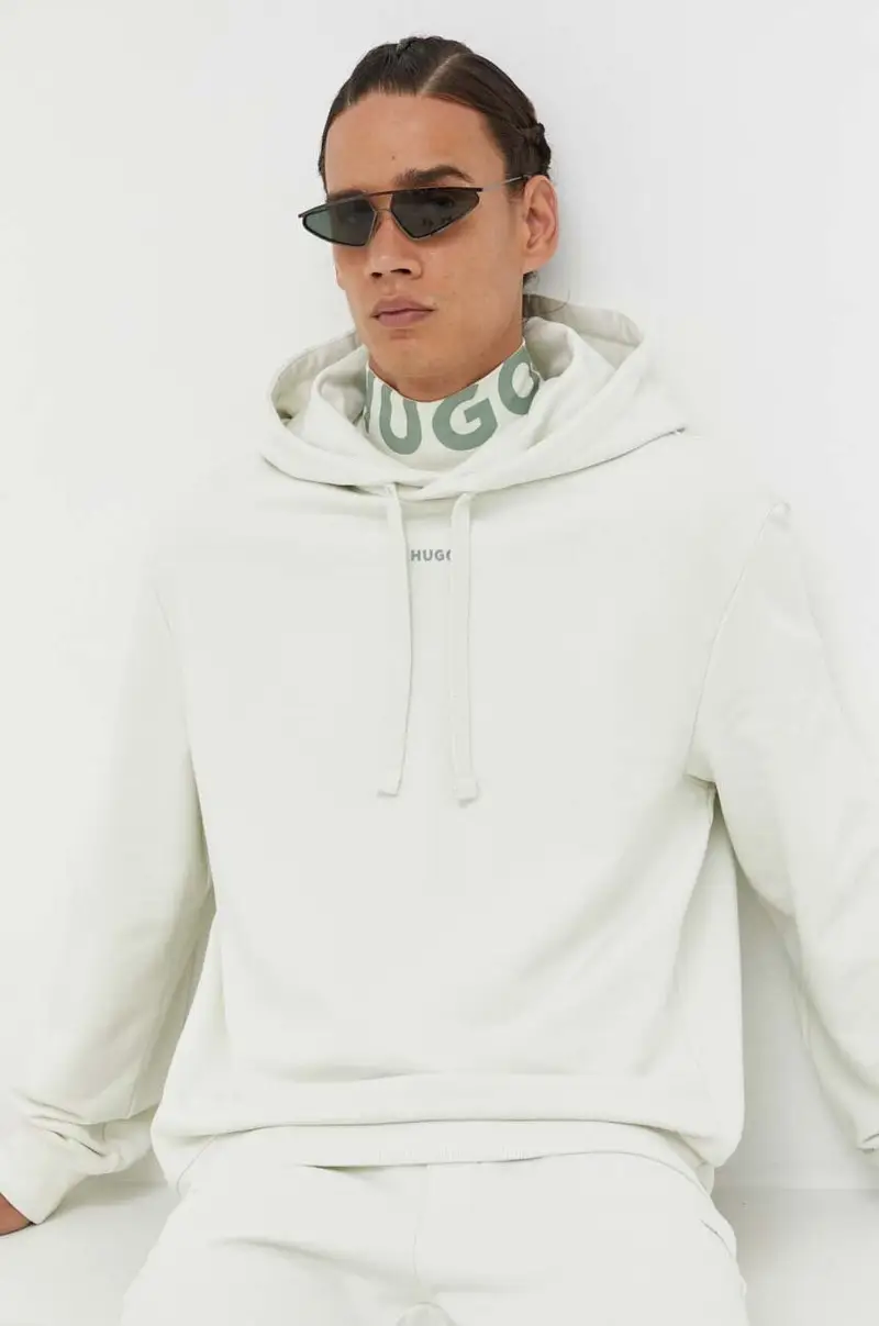 felpa in cotone uomo colore nero con cappuccio 50486478 Verde