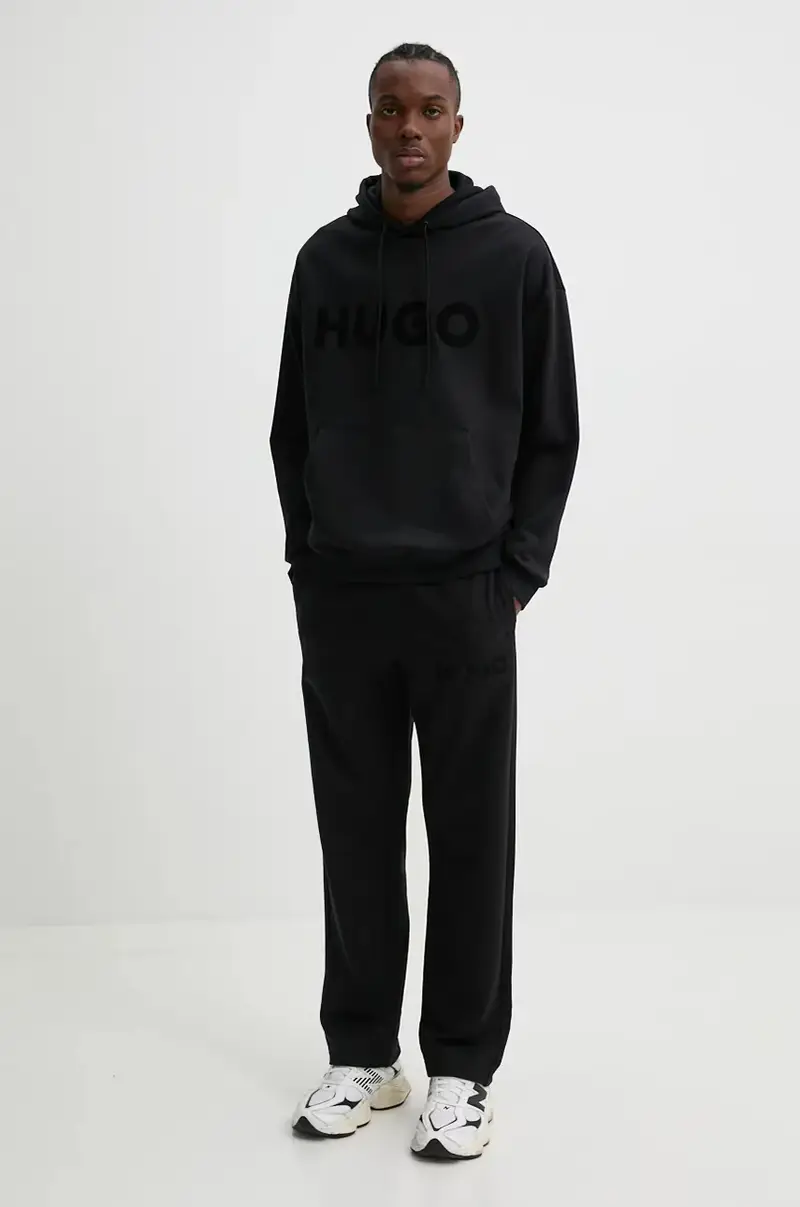 felpa in cotone uomo colore nero con cappuccio 50529090 miniatura 2