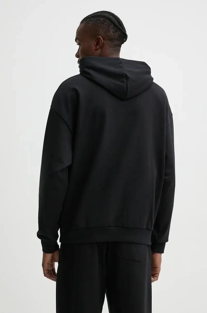 felpa in cotone uomo colore nero con cappuccio 50529090 miniatura 3