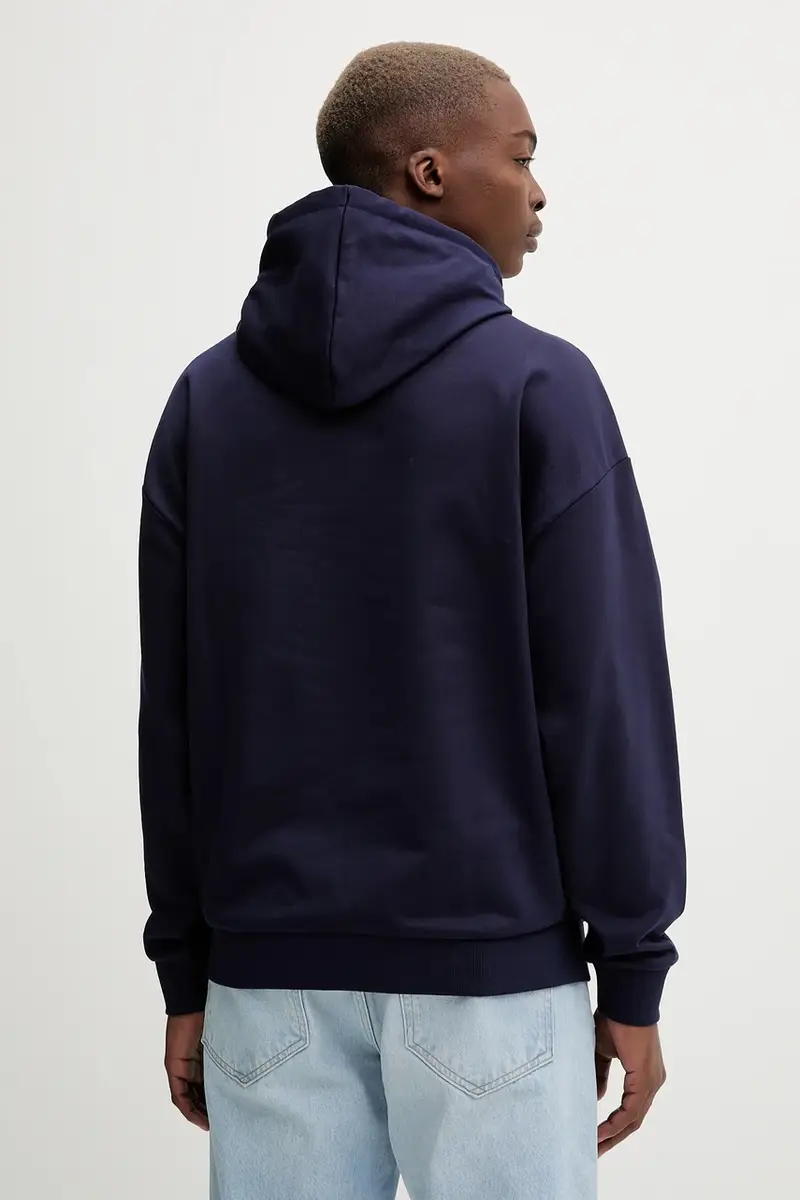 felpa in cotone uomo colore nero con cappuccio 50529090 Blu navy miniatura 3