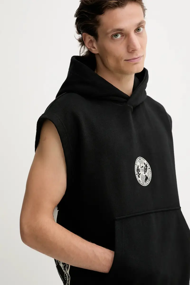 felpa in cotone uomo colore nero con cappuccio 50542433 miniatura 4