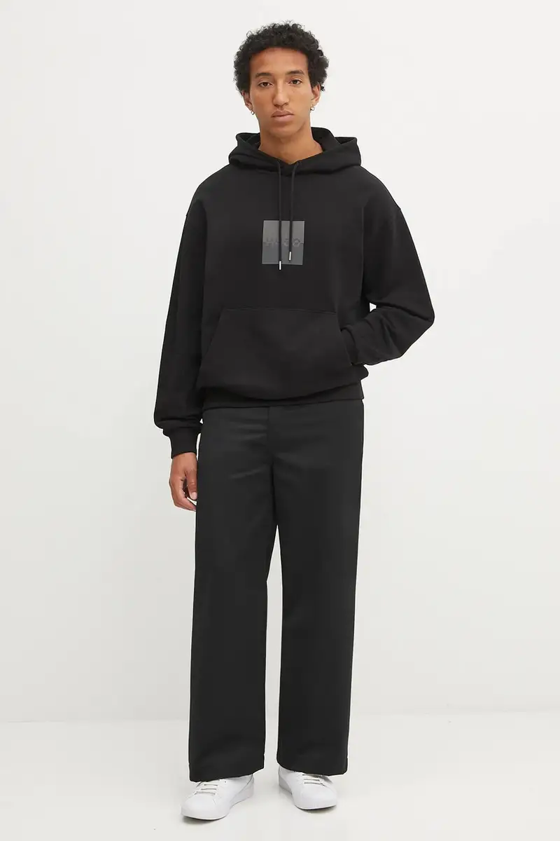 felpa in cotone uomo colore nero con cappuccio 50542787 miniatura 2