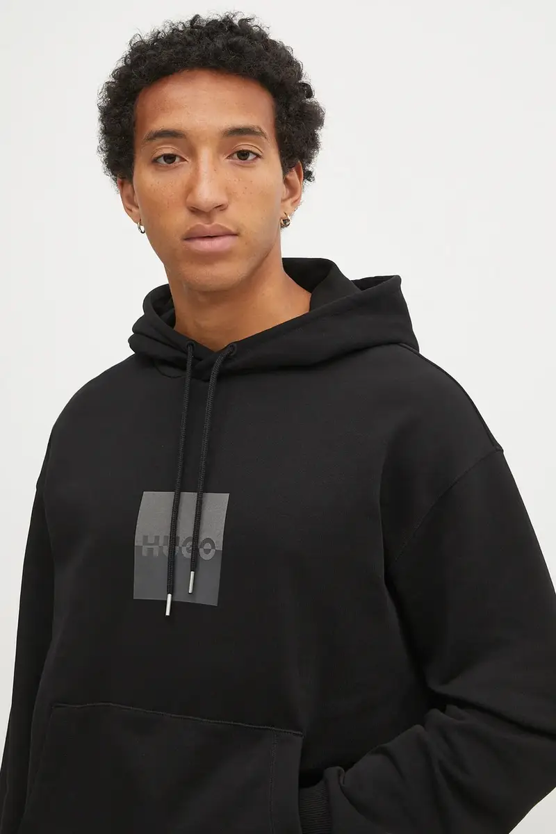 felpa in cotone uomo colore nero con cappuccio 50542787 miniatura 4